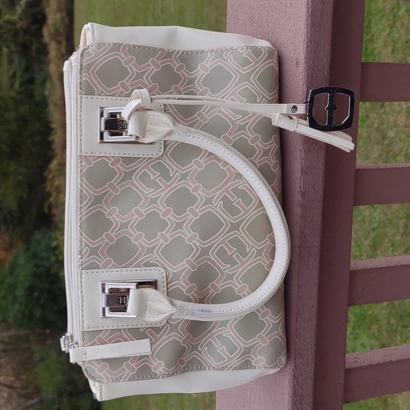 #ELLEN TRACY Logo Two in One Bag in White#